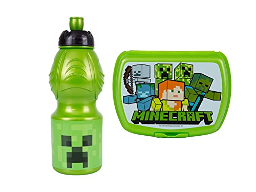 Goldkids Minecraft Brotdose 18 x 13,5 x 6,5 cm Kinder Lunchbox Brotzeitdose Brotkasten für Frühstück Box Trinkflasche Schule Freizeit Kunststoff-Box inkl leuchtender Anhänger Goldkids Minecraft Brotdose 18 x 13,5 x 6,5 cm Kinder Lunchbox Brotzeitdose Brotkasten für Frühstück Box Trinkflasche Schule Freizeit Kunststoff-Box inkl leuchtender Anhänger von Goldkids