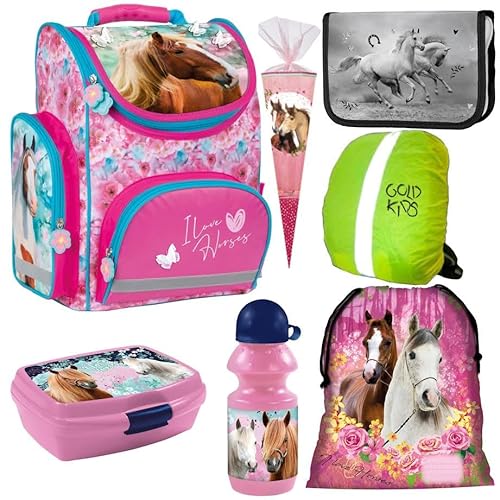 Pferdefreunde I love Horse Pferde Set Schultüte Ranzen Schulranzen Tornister Federmappe Turnsack 7-teiliges Set Pferdefreunde I love Horse Pferde Set Schultüte Ranzen Schulranzen Tornister Federmappe Turnsack 7-teiliges Set von Goldkids