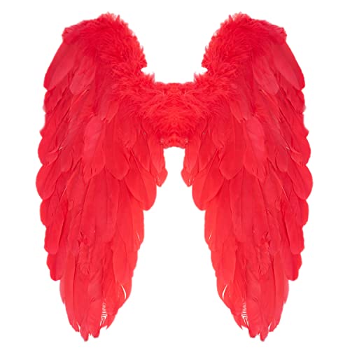 Goldschmidt Kostüme Flügel Amor 50cm x 50cm rot | Federflügel Amorflügel Erwachsene | Kostüm Fasching Karneval, Einheitsgröße von Goldschmidt Kostüme