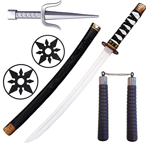 Goldschmidt Kostüme Ninja Waffen Set 6-tlg | Schwert Schwertscheide Nunchaku Sai & Shuriken | Samurai Japan Accessoires Kinder Zubehör, Schwarz, Einheitsgröße Goldschmidt Kostüme Ninja Waffen Set 6-tlg | Schwert Schwertscheide Nunchaku Sai & Shuriken | Samurai Japan Accessoires Kinder Zubehör, Schwarz, Einheitsgröße von Goldschmidt Kostüme