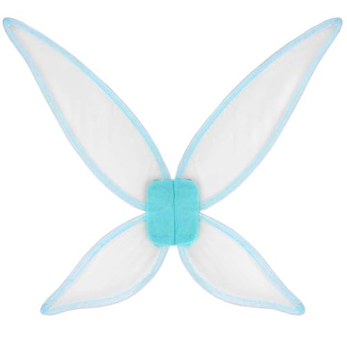 Flügel Fee spitz | Spitze Feenflügel für Erwachsene | Accessoire Fasching Karneval (hellblau Zahnfee) von Goldschmidt