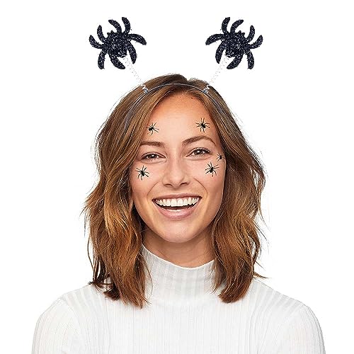 Goldschmidt Halloween Haarreif | Tiara mit Spinnen/Fledermäusen | Haarschmuck Kopfbedeckung (Spinnen schwarz) von Goldschmidt