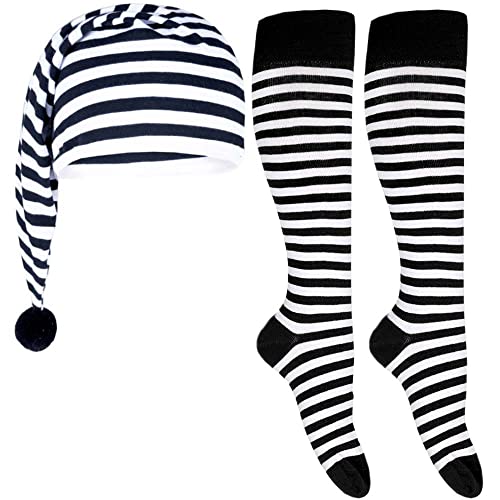 Goldschmidt Ringelstrümpfe & Zipfelmütze | Set für Erwachsene & Kinder | Kniestrümpfe Schlafmütze Ringel Streifen | Fasching Karneval | schwarz-weiß 39-42 Goldschmidt Ringelstrümpfe & Zipfelmütze | Set für Erwachsene & Kinder | Kniestrümpfe Schlafmütze Ringel Streifen | Fasching Karneval | schwarz-weiß 39-42 von Goldschmidt