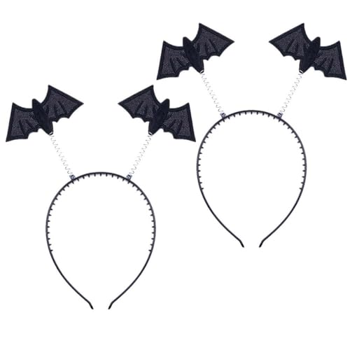 Halloween Haarreifen 2 Stk Set | Damen Kostüm Kopfschmuck | Haarschmuck für Fasching Karneval (Fledermaus) von Goldschmidt