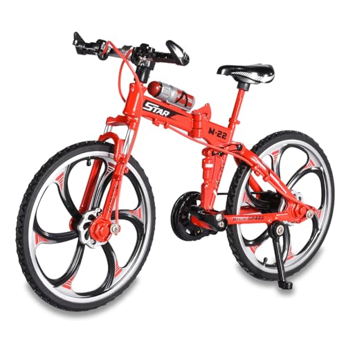 Golgner Finger Fahrrad Modell, 1:8 Mini Fahrrad Modell Spielzeug, Mountainbike Modell Ornamente, Faltbar Miniatur Finger Bike, Geschenk für Kinder, Geschenke und Dekoration, Rot Golgner Finger Fahrrad Modell, 1:8 Mini Fahrrad Modell Spielzeug, Mountainbike Modell Ornamente, Faltbar Miniatur Finger Bike, Geschenk für Kinder, Geschenke und Dekoration, Rot von Golgner