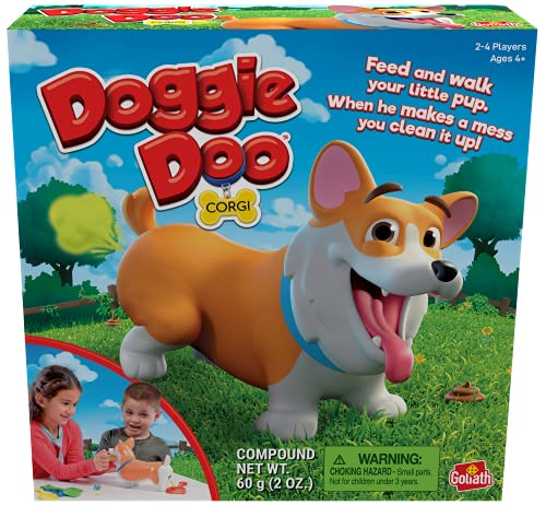Goliath Spiele – Doggie DOO Corgi, füttere den Hund und sammle Sein DOO to Win, Kinder-Actionspiel, für 2–4 Spieler, ab 4 Jahren von Goliath