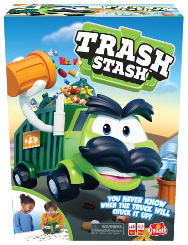 Goliath Trash Stash: Man weiß nie, wann der Truck es vermasseln Wird! | Action-Spiele für Kinder | Für 2–4 Spieler | ab 4 Jahren von Goliath