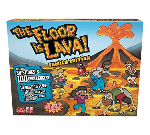 Goliath The Floor is Lava! Family Edition, Gesellschaftsspiele ab 5 Jahren, Der Boden ist Lava Familie Ausgabe, für 3 Oder Mehr Spieler von Goliath Toys