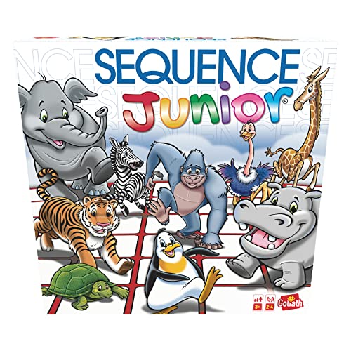 Sequence Junior, Brettspiel ab 3 Jahren, Gesellschaftsspiel und Kinderspiel für 2 bis 4 Spieler von Jax