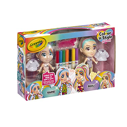 Crayola - Color N Style - Rainbow Twins - Puppen zum Personalisieren - ab 3 Jahren weiß 919200.006 von CRAYOLA