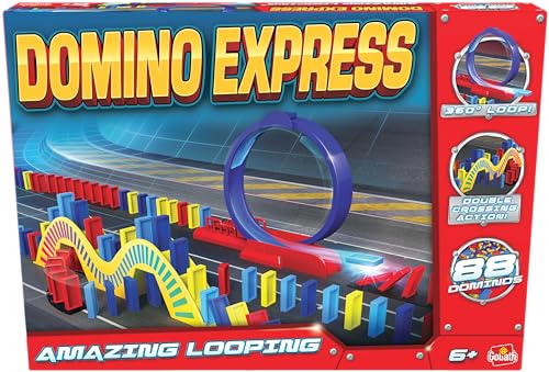 Domino Express Amazing Looping, Domino Spiel ab 6 Jahren mit Looping, Inklusive 88 Dominosteine, Geeignet als Geschenk für Jungen und Mädchen von Goliath Toys