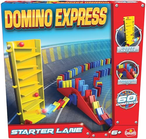 Domino Express Starter Lane, Konstruktionsspielzeug ab 6 Jahren, Domino Spiel mit Dominosteinen für Kinder, Geeignet als Geschenk für Jungen und Mädchen von Goliath Toys