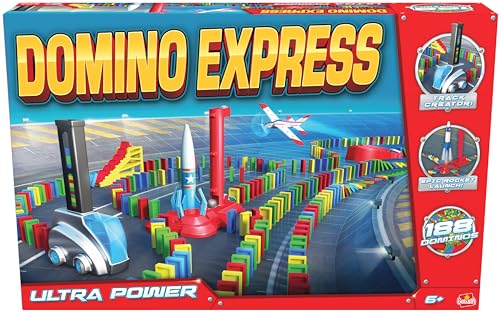 Domino Express Ultra Power, Konstruktionsspielzeug ab 6 Jahren, Domino Spiel mit Dominosteinen ab 6 Jahren, mit Domino Zug von Goliath Toys