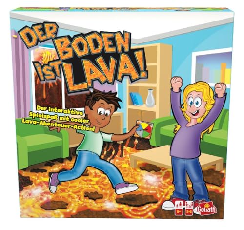 Goliath Der Boden ist Lava, Brettspiel und Partyspiel für Drinnen und Draußen! Für die ganze Familie ab 5 Jahren, Gesellschaftsspiel für 2 bis 6 Spieler, Erlebe den Nervenkitzel von Das TV- von Goliath