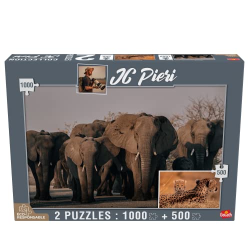 Goliath 923186.004 Kollektion JC Pieri – Elefanten (Namibie) und Löwen (Tanzanie), Schwarz von Goliath Toys