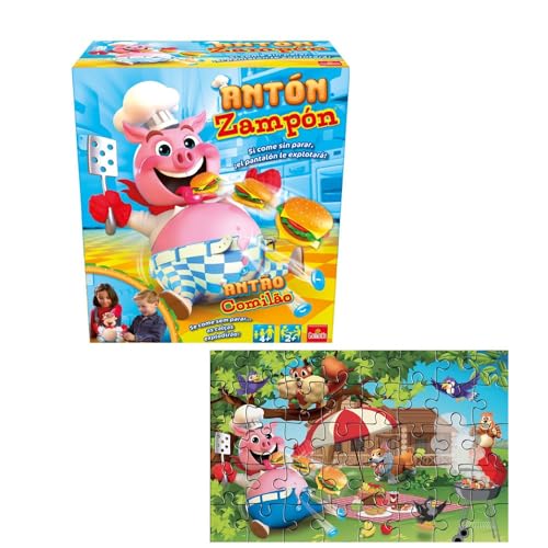 Goliath Anton Zampon – mit extra 24-teiligem Puzzle – Brettspiel für Jungen und Mädchen ab 4 Jahren – Exklusiv bei Amazon – Action-Spiel – stimuliert Reflexionen. von Goliath Toys