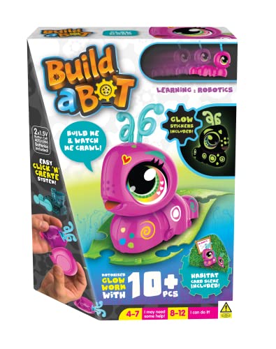 Goliath Build-a-Bot: Glühwurm, Bauen Sie Ihren eigenen interaktiven Haustierwurm, einfaches Klick-n'Create-System, 20 + teiliges STEM-Roboter-Set für Kinder, ab 4 Jahren von Goliath