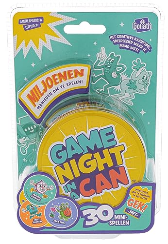 Goliath Game Night in a Can, Kaartspel voor Kinderen vanaf 8 Jaar, Gezelschapsspel voor 3 – 20 Spelers von Goliath