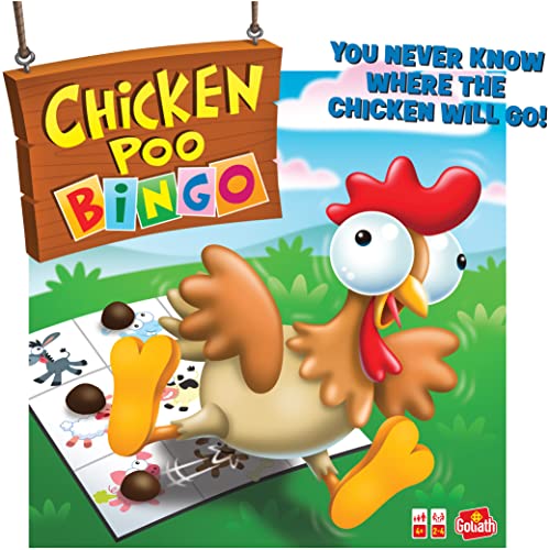 Goliath Chicken Poo Bingo: Man weiß nie, wohin das Huhn gehen Wird! | Kinderspiele | Für 2–4 Spieler | ab 4 Jahren von Goliath