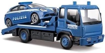 Goliath Bburago Modellwagen Polizei mit Alfa Romeo Giulietta Polizei 1:43 Flatbed Tow Truck von Goliath