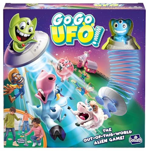 Goliath Go Go UFO, Gesellschaftsspiele ab 6 Jahren, Familienspiel für 2 bis 6 Personen, Interaktives Geschicklichkeitsspiel mit Bewegung und Spaß, DASS die Feinmotorik Fördert von Goliath
