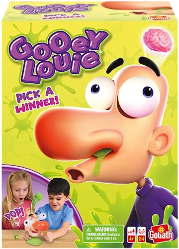 Goliath Gooey Louie Spiel - Ziehe die Gooeys aus der Nase von Louie ab 4 Jahren, für 2-4 Spieler von Goliath