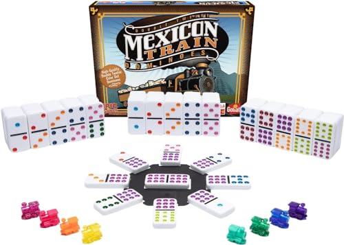 Goliath Mexican Train, Domino Spiel ab 6 Jahren, Brettspiel für 1 – 8 Spieler, Gesellschaftsspiel mit Dominosteinen von Goliath Toys