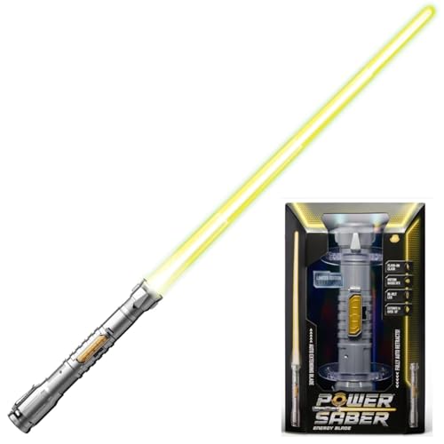 Goliath Power Saber - Gelb - Schwert für Kinder ab 6 Jahren - Automatisch Ausziehbar und Einziehbar - Laserschwert Spielzeug für Intergalaktische Kämpfe - 30 cm / 8 0cm Ausgefahren von Power Saber