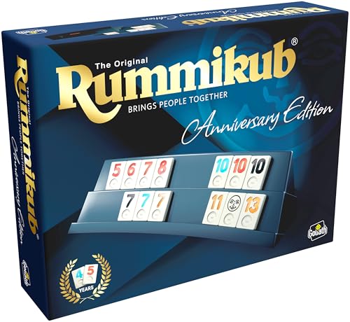 Goliath RUMMIKUB - Anniversary Edition 45-Jährige Edition - Luxuriöses Brettspiel für Kinder und Erwachsene ab 7 Jahren - Gesellschaftsspiel für 2 bis 4 Spieler - Inklusive 106 Steine - 20/40 Min von Goliath