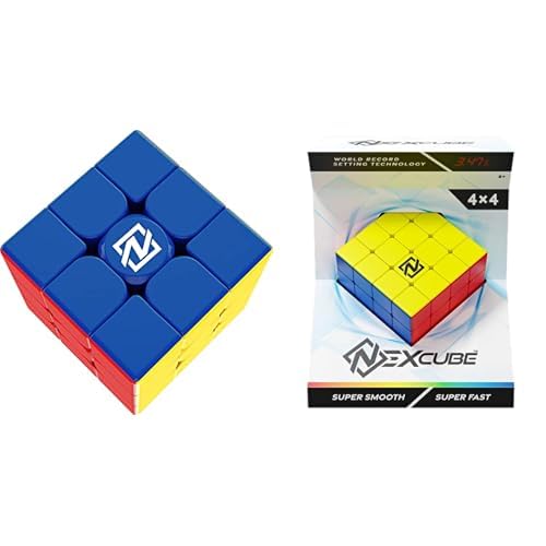 Goliath – Set mit 2 Spielen: Nexcube 3x3 + 4x4 – Denksportspiel – Geschwindigkeits- und Reflexionsspiel – einfache Drehung – SpeedCube – lustige Familienherausforderung – ab 8 Jahren von Goliath
