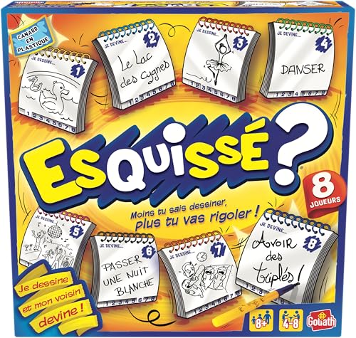Goliath Esquissé (Französische Version), Gesellschaftsspiel ab 8 Jahren – Raten Sie Ihre Zeichnung an Ihren Nachbarn – inklusive Notizbücher zum Zeichnen von Goliath
