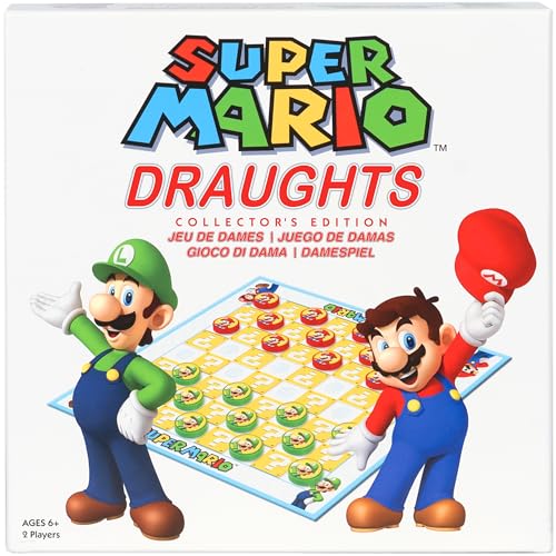 Goliath Super Mario Dame Spiel, Klassisches Gesellschaftsspiel für Kinder ab 6 Jahren mit Nintendo-Figuren, Taktisches Checkers Spiel mit Mario und Luigi - 2 Spieler von Goliath
