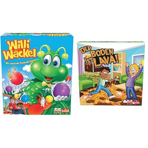 Goliath Toys Set mit 2 Spielen: WILLI WACKEL + Lava – Brett-, Action-, Geschicklichkeits- und Geschwindigkeitsspiele für Kinder – Neues Spieleset – Spielen mit Familie oder Freunden – 2+ Spieler – 4+ von Goliath