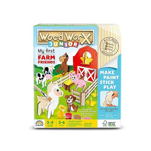 Goliath Wood Worx – My First Farm Friends – Erste Holzmodelle zum Bauen und Personalisieren für Kinder ab 3 Jahren – Bauernhof – Malen & Aufkleber inklusive – Kreativspaß – FSC-Holz – Geschenkidee Goliath Wood Worx – My First Farm Friends – Erste Holzmodelle zum Bauen und Personalisieren für Kinder ab 3 Jahren – Bauernhof – Malen & Aufkleber inklusive – Kreativspaß – FSC-Holz – Geschenkidee von Goliath