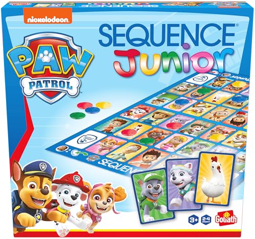 Sequence Junior Paw Patrol, Brettspiel ab 3 Jahren, Gesellschaftsspiele für die ganze Familien, Paw Patrol Spielzeug für 2 – 4 Kinder von Sequence