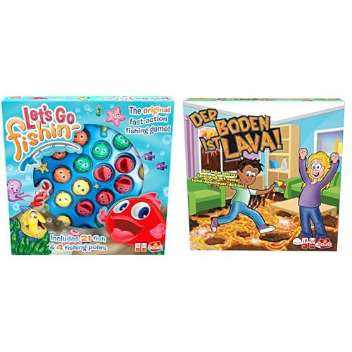Set mit 2 Spielen: LET'S GO FISHIN + LAVA – Brett-, Action-, Geschicklichkeits- und Geschwindigkeitsspiele für Kinder – Neues Spieleset – Spielen mit Familie oder Freunden – 2+ Spieler – 5+ von Goliath