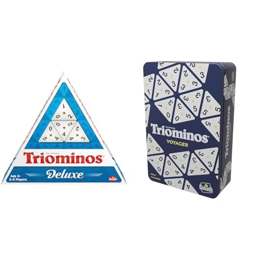 Triominos Deluxe, Brettspiele ab 6 Jahren, Familienspiel und Gesellschaftsspiele für 2 bis 4 Spieler & Original Tour Edition, Reisespiele ab 6 Jahren, Gesellschaftsspiele für 2 bis 4 Spieler von Goliath