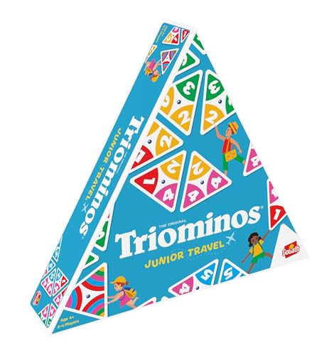 Triominos Junior Travel, Domino Spiel, Pädagogisches Spiel für Kinder ab 4 Jahren, 2 bis 4 Spieler, Domino mit 3 Seiten, Farben, Zahlen und Rechenlernen, 20 Minuten von Goliath Toys