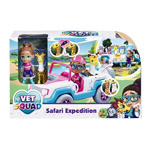 Vet Squad 334216.104 Yara & 4x4, Safari Expedition, 7,6 cm bewegliche Tierarztfigur mit Fahrzeug, Haustier und Zubehör Vet Squad 334216.104 Yara & 4x4, Safari Expedition, 7,6 cm bewegliche Tierarztfigur mit Fahrzeug, Haustier und Zubehör von Goliath