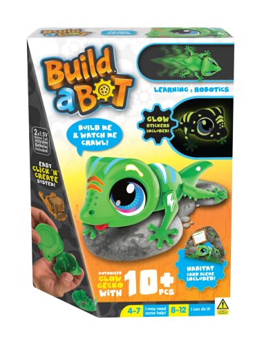 Build-a-Bot: Glow Gecko, Bauen Sie Ihren eigenen interaktiven Haustier-Gecko, einfaches Klick'n' Create-System, 20+ teiliges STEM-Roboter-Kit für Kinder, ab 4 Jahren, Grün Build-a-Bot: Glow Gecko, Bauen Sie Ihren eigenen interaktiven Haustier-Gecko, einfaches Klick'n' Create-System, 20+ teiliges STEM-Roboter-Kit für Kinder, ab 4 Jahren, Grün von Goliath