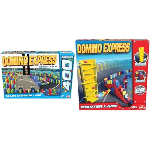 Crazy Race – Set mit 2 Spielen: Domino Express Track Creator + Starter Lane – Konstruktionsspiel – Domino-Rennen – Werden Sie der König der Kaskade – Zum Spielen allein, mit Familie oder Freunden – 1+ Crazy Race – Set mit 2 Spielen: Domino Express Track Creator + Starter Lane – Konstruktionsspiel – Domino-Rennen – Werden Sie der König der Kaskade – Zum Spielen allein, mit Familie oder Freunden – 1+ von Goliath