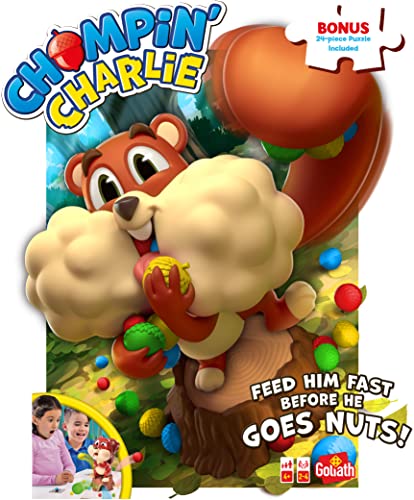 Goliath Games 919583.004 Chompin' Charlie mit Bonus 24-teiliges Puzzle für Kinder, Action-Spiele, für Kinder ab 4 Jahren, für 2–4 Spieler, Mehrfarbig von Goliath