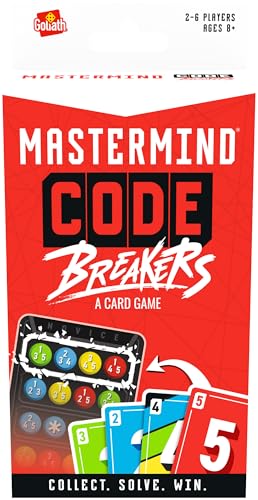 Goliath - Mastermind Code Breakers, Kartenspiel ab 8 Jahren, Familien- und Strategiespiel für 2 bis 6 Spieler, Entschlüssele die 5 Codes zu gewinnen, 3 Verschiedene Schwierigkeitsstufen, Reiseformat von Goliath