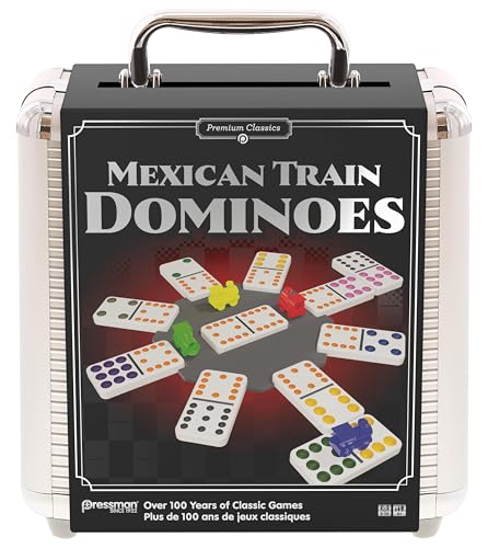 Goliath - Mexican Train Dominoes, Metall Tin, Domino Spiel für Kinder ab 6 Jahren, Brettspiel für 2 bis 10 Spieler, Strategisches Brettspiel Goliath - Mexican Train Dominoes, Metall Tin, Domino Spiel für Kinder ab 6 Jahren, Brettspiel für 2 bis 10 Spieler, Strategisches Brettspiel von Goliath