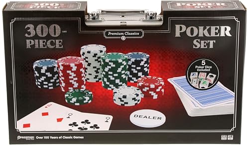 Goliath – Poker-Set 300 Chips, Aluminiumbox mit Kartenspiel, 300 Pokerchips und 5 Würfeln, Brettspiel für Erwachsene und Kinder ab 6 Jahren, 2 bis 10 Spieler Goliath – Poker-Set 300 Chips, Aluminiumbox mit Kartenspiel, 300 Pokerchips und 5 Würfeln, Brettspiel für Erwachsene und Kinder ab 6 Jahren, 2 bis 10 Spieler von Goliath