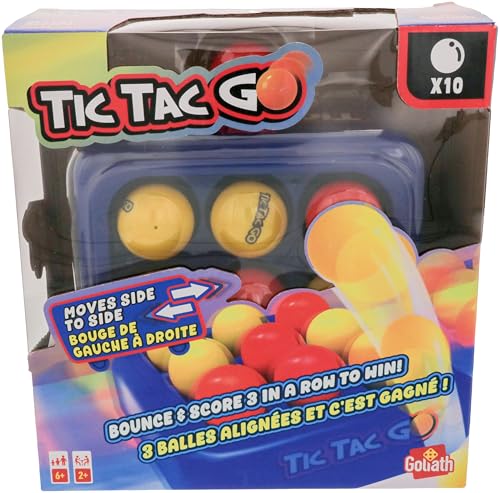 Goliath TIC TAC GO, Brettspiel mit beweglichem Spielbrett ab 6 Jahren, Werfen Sie 3 in Einer Reihe, um zu gewinnen, Brettspiel für 2 Spieler von Goliath