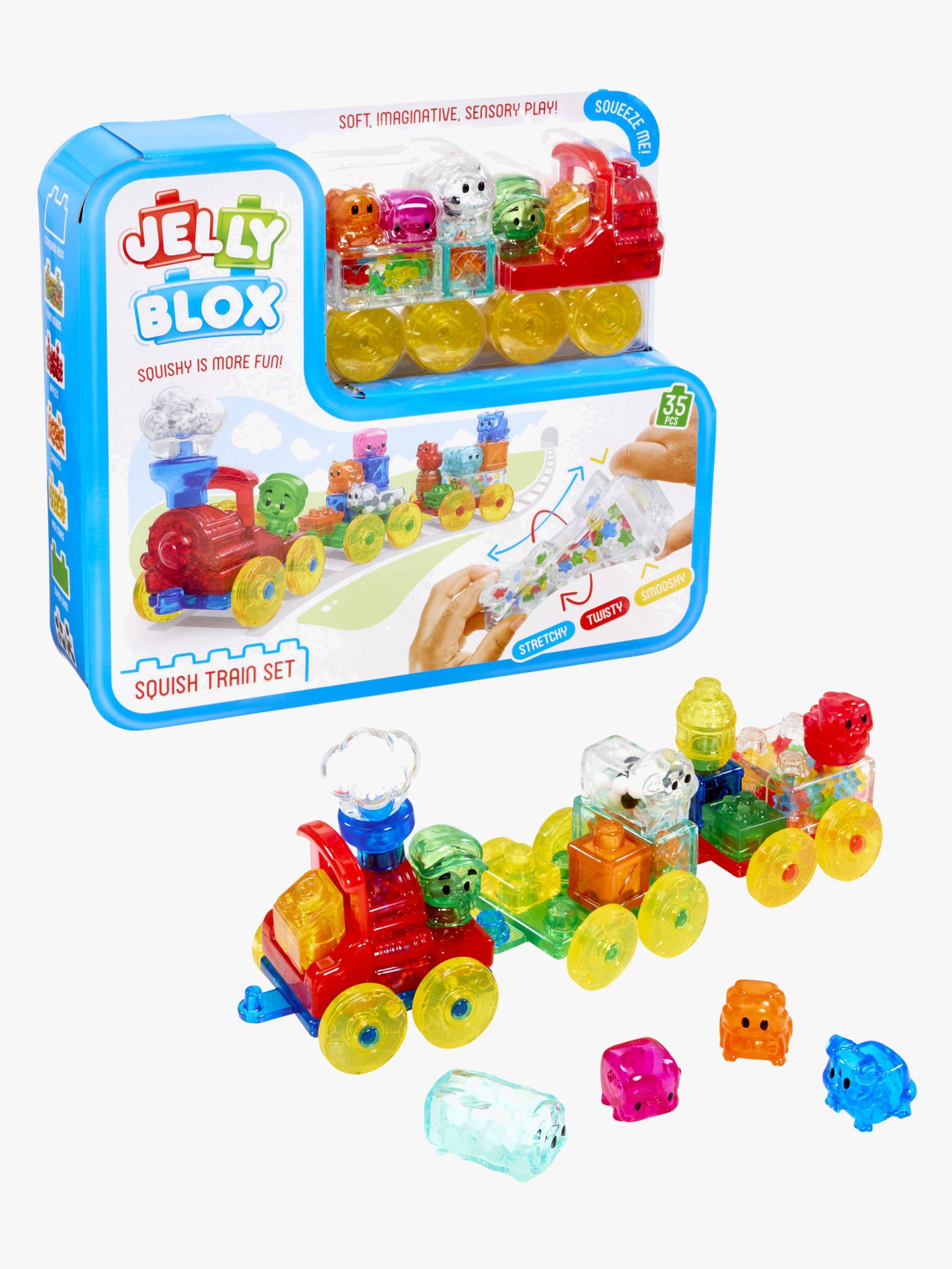 Jelly Blox Squishy Train Bauset 30 Teile, Mehrfarbig Jelly Blox Squishy Train Bauset 30 Teile, Mehrfarbig von Goliath