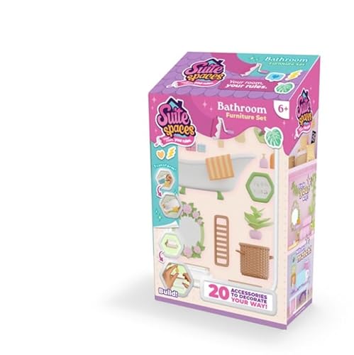 Suite Spaces Badezimmer-Set | Ihr Zimmer, Ihre Regeln! Enthält 20 Badezimmer-Themen-Zubehörteile, modulare Puppenhauszimmer mit anpassbaren Möbeln und Dekor, für Kinder ab 6 Jahren Suite Spaces Badezimmer-Set | Ihr Zimmer, Ihre Regeln! Enthält 20 Badezimmer-Themen-Zubehörteile, modulare Puppenhauszimmer mit anpassbaren Möbeln und Dekor, für Kinder ab 6 Jahren von Goliath
