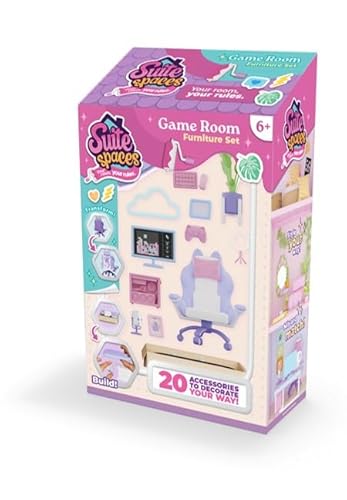 Suite Spaces Spielzimmer-Set | Ihr Zimmer, Ihre Regeln! Enthält 20 Zubehörteile mit Gaming-Thema, modulare Puppenhauszimmer mit anpassbaren Möbeln und Dekor, für Kinder ab 6 Jahren Suite Spaces Spielzimmer-Set | Ihr Zimmer, Ihre Regeln! Enthält 20 Zubehörteile mit Gaming-Thema, modulare Puppenhauszimmer mit anpassbaren Möbeln und Dekor, für Kinder ab 6 Jahren von Goliath