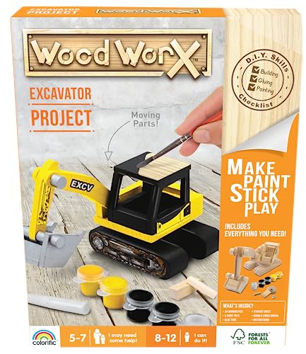 WoodWorX Bagger | 3D-Modellbausatz aus Holz | Bauen, Malen, Kleben & Spielen | Modellbausatz für Kinder ab 5 Jahren WoodWorX Bagger | 3D-Modellbausatz aus Holz | Bauen, Malen, Kleben & Spielen | Modellbausatz für Kinder ab 5 Jahren von Goliath